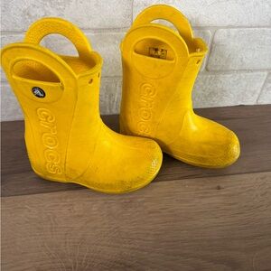CROCS Kids Bright Yellow Rain Boots